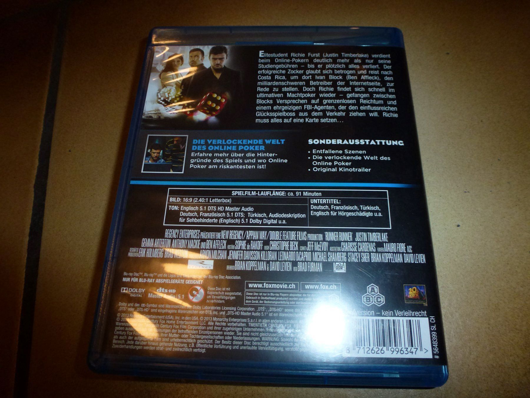 Tutti i DVDs: Runner Runner BLU-RAY – Usato da Olten venduto da Disc-Verkauf 2