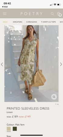 Sommerliches Leinenkleid Poetry, 34-38 Top Zustand!