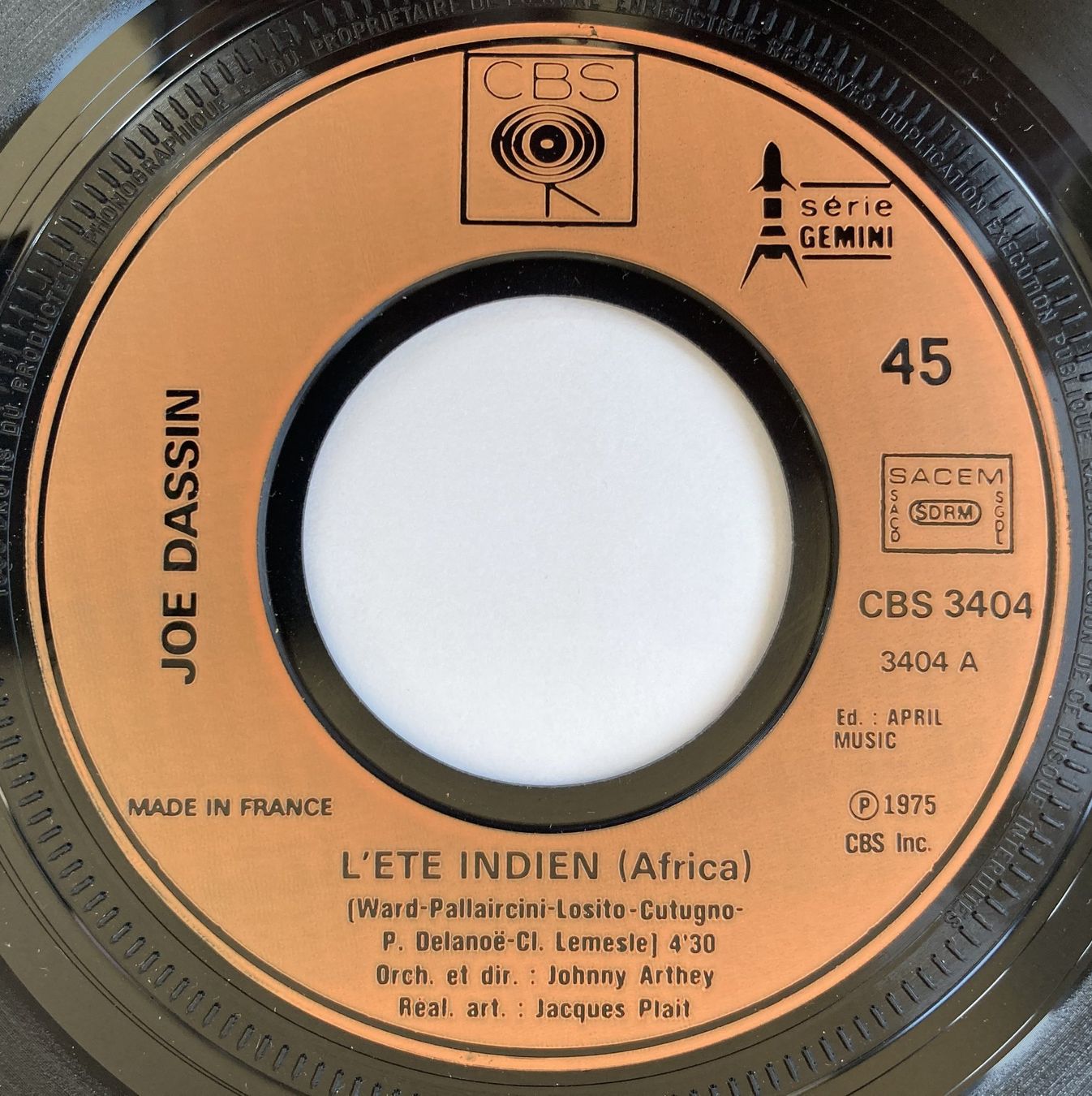 Schallplatten: JOE DASSIN - L'ETE INDIEN – Gebraucht aus Bottens von hotter-than-hell 2