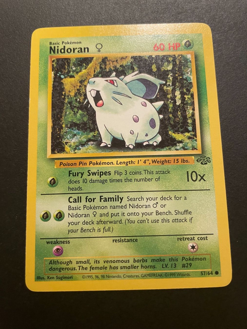 Pokémon Carte collezionabili: Nidoran 57/64 Jungle – Usato da Zürich venduto da pokemon_cards