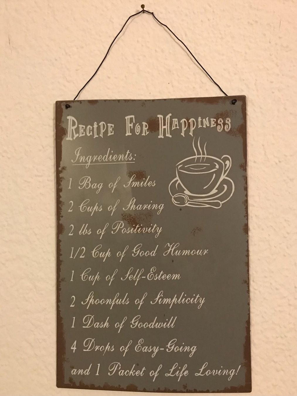 Foto & Immagini: Metallbild "Recipe for Happiness" – Usato da Bern venduto da a_a_cv2l
