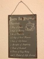 Metallbild "Recipe for Happiness"
