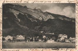 Brienz BE Dorfansicht mit Rothorn 2253 m See und Berglandsch
