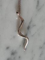 Snake pendant necklace rose gold bathed silver