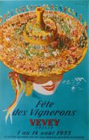 VEVEY FETE DES VIGNERONS 1955 - Affiche originale