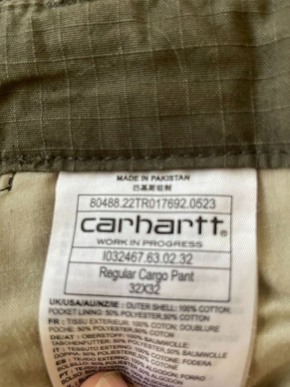 Pantaloni: Carhartt Regular Cargo Pant 32x32 – Usato da Embrach venduto da Pasimoki 1