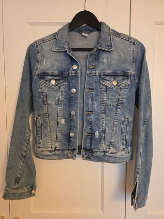 Jeansjacke blau im Used Look Damen Grösse S gebraucht