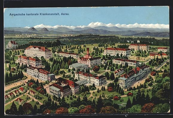 Cartoline postali: Aarau, Aargauische kantonale Krankenanst – Usato da Berlin venduto da bartko-reher