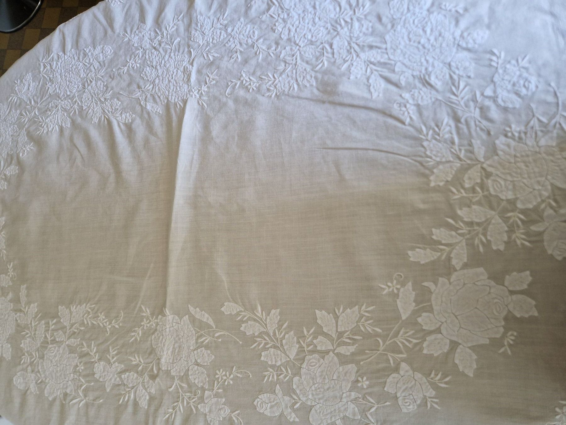 Altra biancheria da tavola: Tischdecke mit 12 Servietten / Oval – Usato da Bern venduto da Antikbatik 2