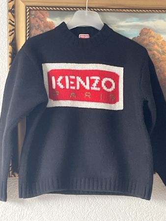 Kenzo Merino Pullover, Schwarz GrS Frisch Gereinigt (Ku)Top