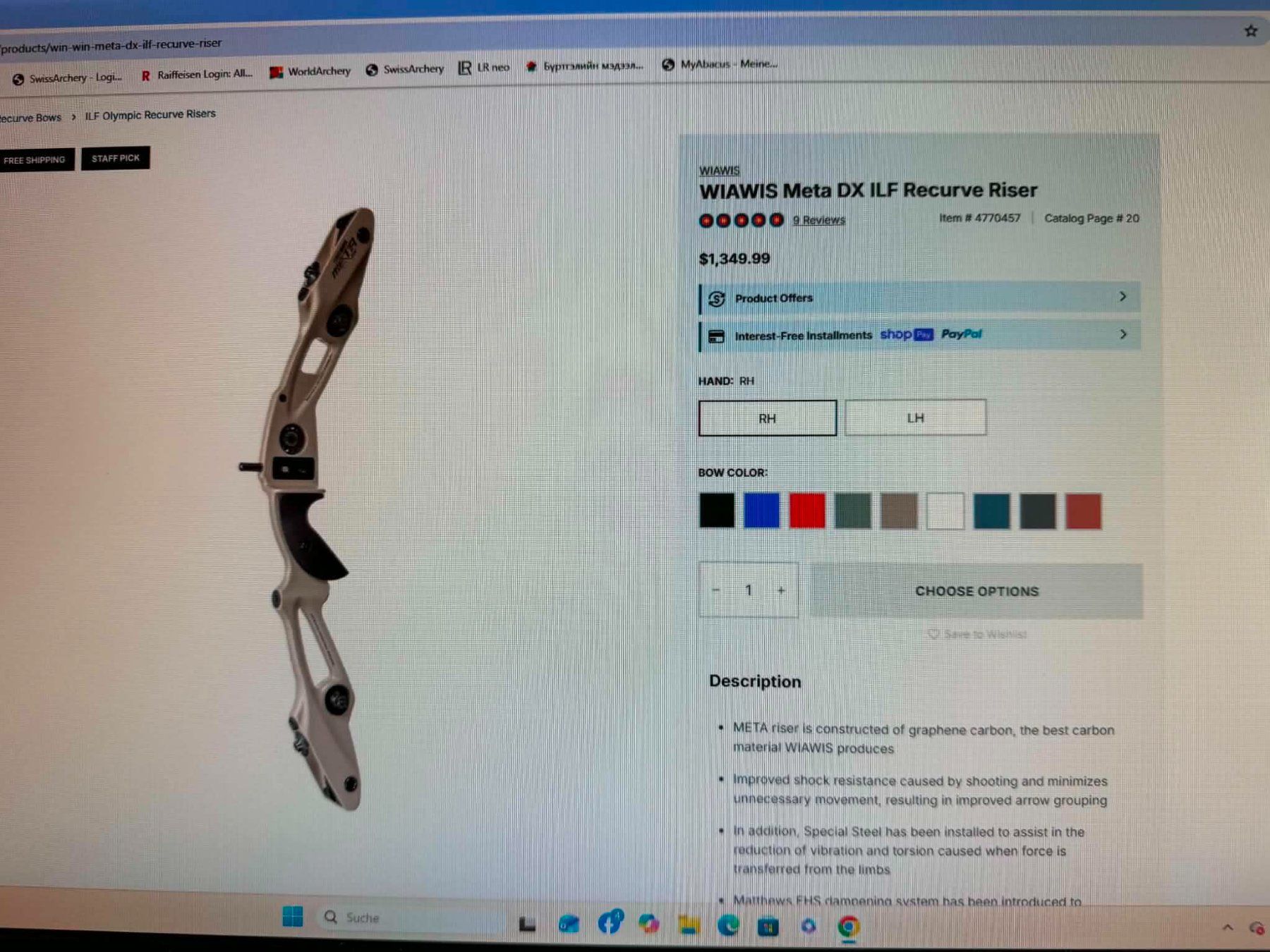 Bogenschiessen: WIAWIS Meta DX ILF Recurve Riser – Gebraucht aus Bauma von rtvstr 3