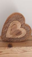 Triple Heart: Dekoherz, hergestellt aus 3 Altholzbrettern