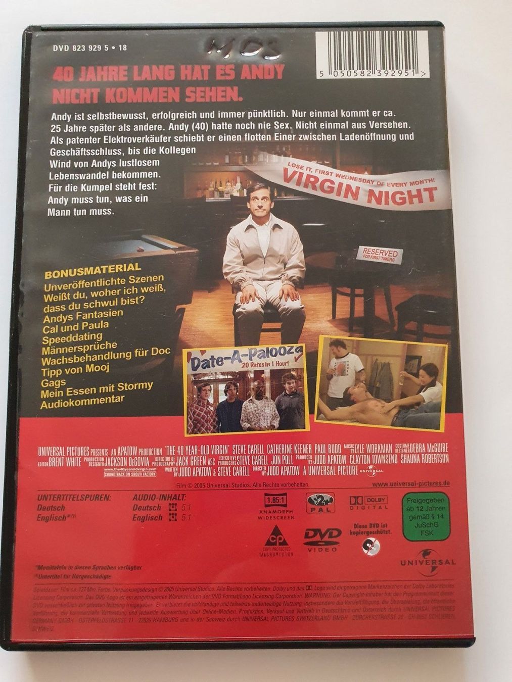 Tutti i DVDs: Jungfrau 40 männlich sucht DVD – Usato da Oberdorf BL venduto da BaldenEagle 1