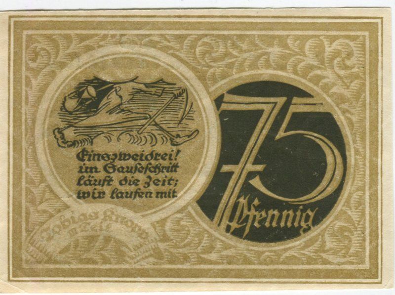 Banconote: Notgeld "75 Pfennig. Stolzenau 1921" – Usato da Basel venduto da Butsch5 1
