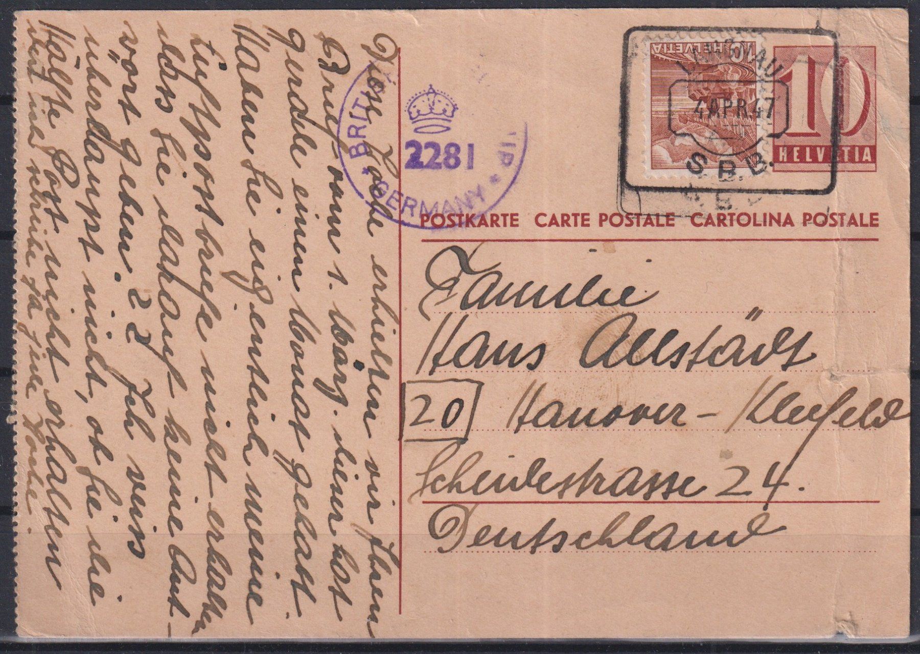 Alle Briefmarken: B23) Postkarte, sehe Scan – Gebraucht aus Claro von Chanty7
