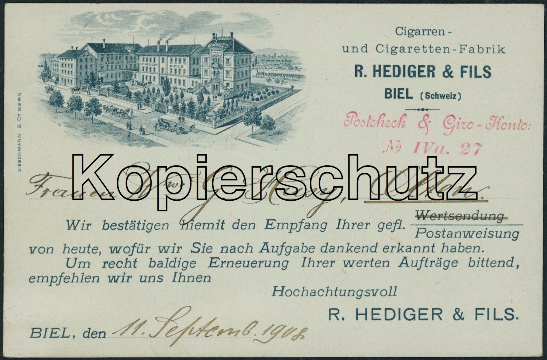 Cartoline postali: BE Biel - Bienne - Litho - Tabak – Usato da Schindellegi venduto da masutka7