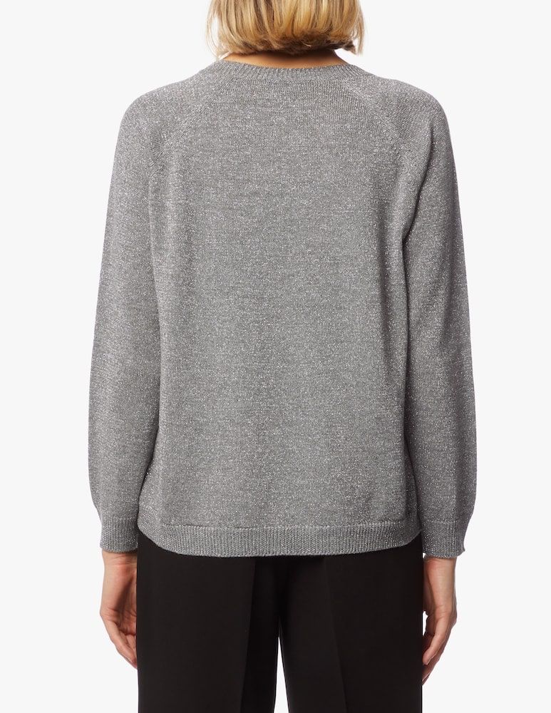 Max Mara Maglioni & Felpe: Max Mara Weekend Pullover mit Metallic-Effekt – Grau/Silber – Nuovo (secondo la descrizione) da Ebmatingen venduto da dartim 4