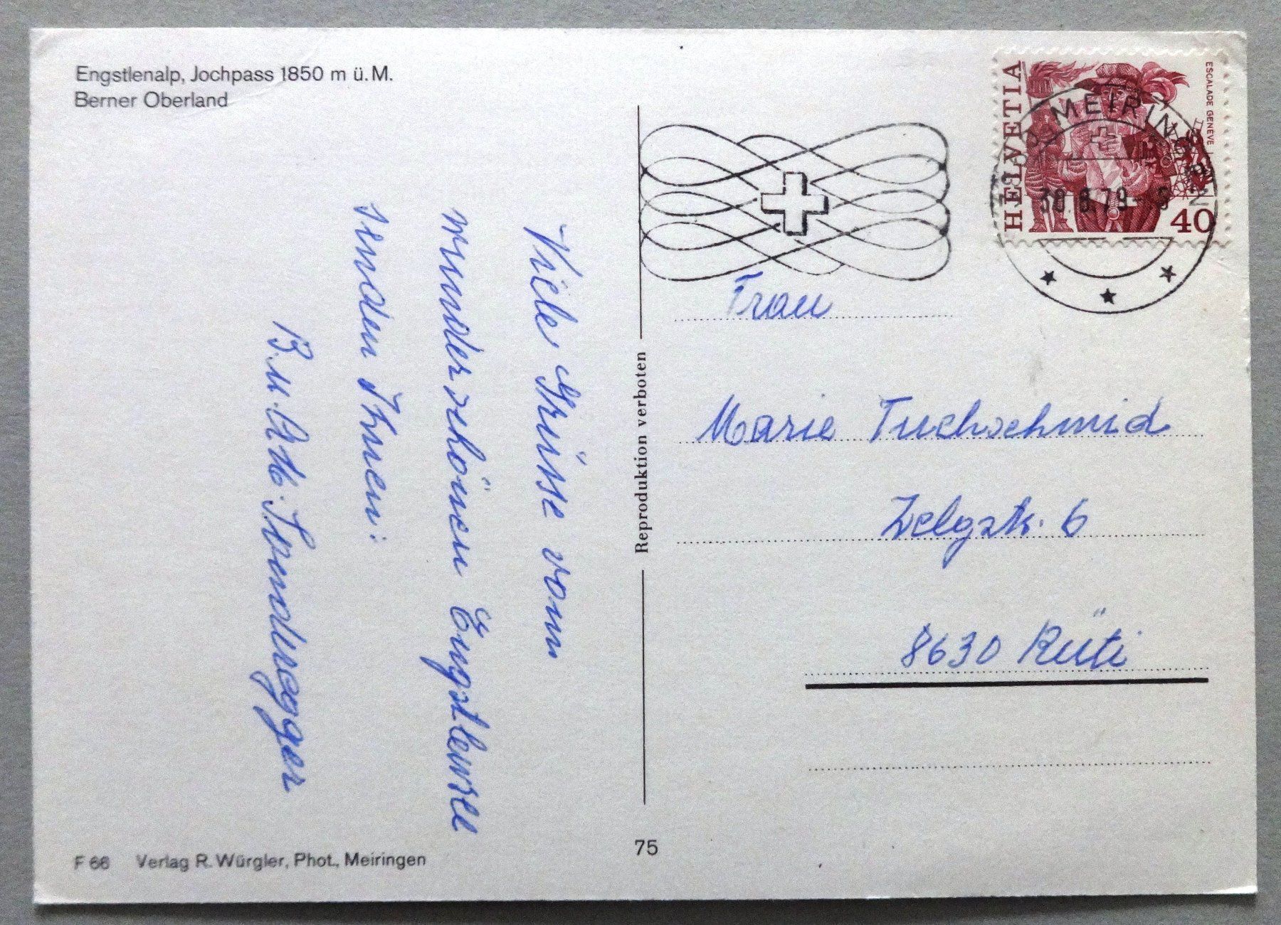 Cartoline postali: Engstlenalp, Jochpass 1850 m ü.M., B.O. – Difettoso da Fétigny venduto da Billy2miny 1