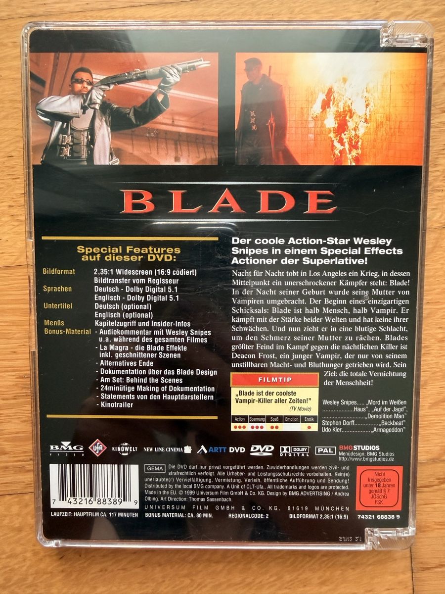 Alle DVDs: Blade - DVD Widescreen Edition Uncut – Gebraucht aus Kölliken von nerdorado 1