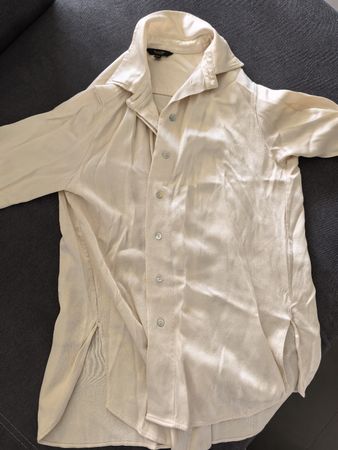 Massimo Dutti silky beige button-up blouse size M