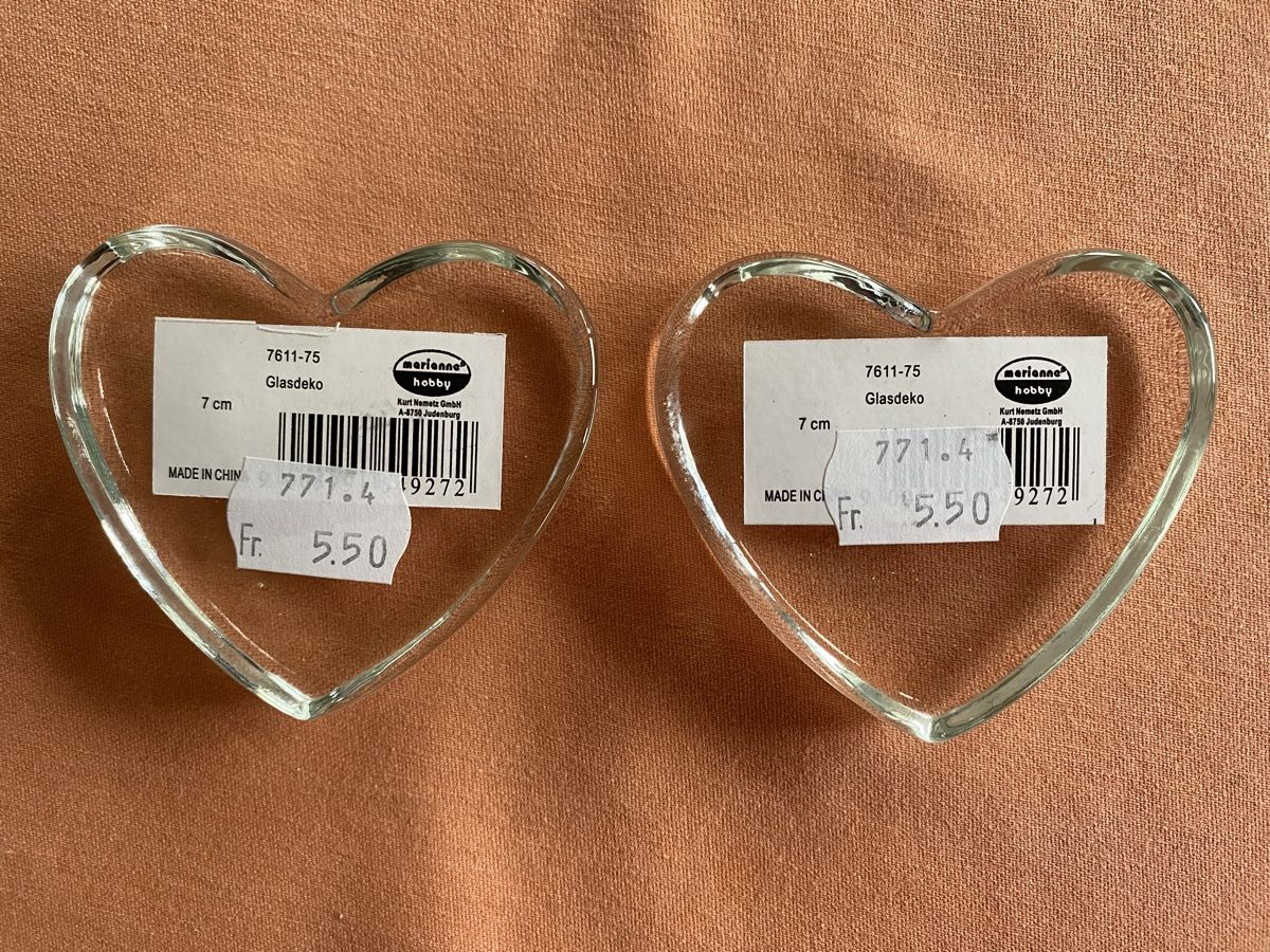 Alle Dekorationen: Glas Herz Briefbeschwerer – Neu (gemäss Beschreibung) aus Kastanienbaum von Cetrioli13 1