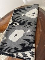 Kuschelige Kaschmir Wolldecke schwarz hellgr 130x190gerainig