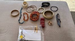 Schmuck Lot 2 Armband Koralle Bein Messing Bernstein Muschel