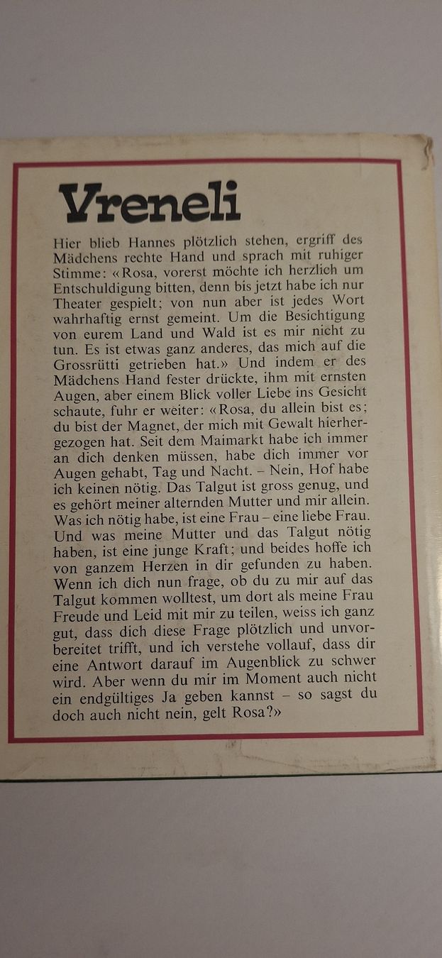 Bücher: Buch VRENELI mit Widmung vom Autor – Gebraucht aus Thun von BeoTurbo 2