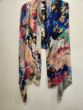 Foulard  soie Kenzo Paris imprimé fleuri multicolore 