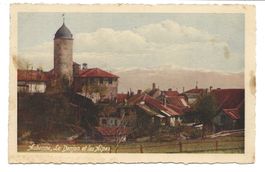 Aubonne (VD) Le Donjon et les Alpes - 1931