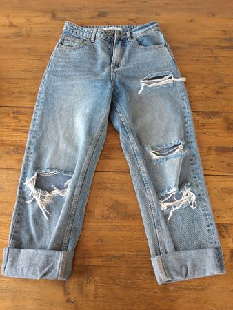 Moms Jeans Boho destroy Look Q2 Grösse XS