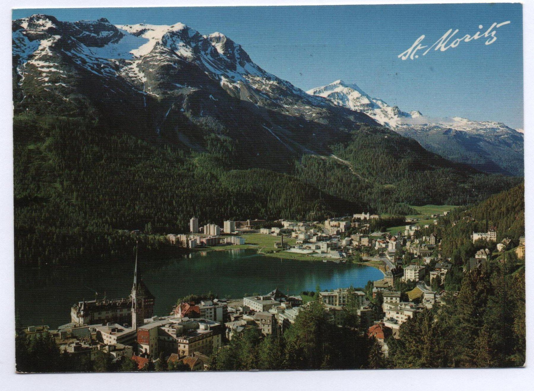 Cartoline postali: 4 x Ansichtskarten ST. MORITZ – Usato da Jona venduto da philajona 4