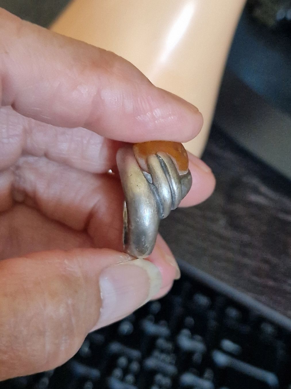 Anelli: Belle bague  argent et ambre – Usato da SAXON venduto da Mariposita1428 4
