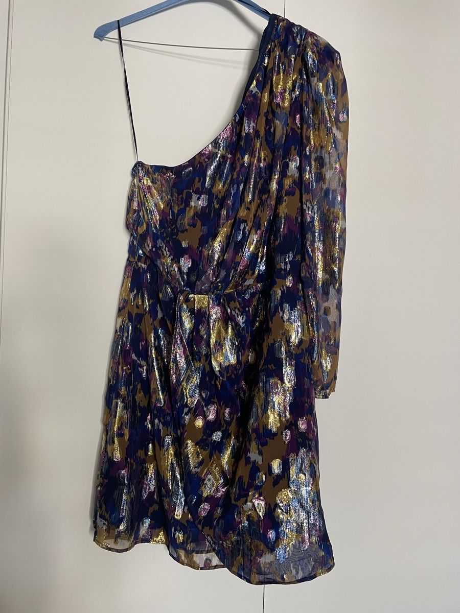 Mango Vestiti: One-shoulder purple dress size 44 – Nuovo e nell'imballaggio originale da Zürich venduto da philou1986