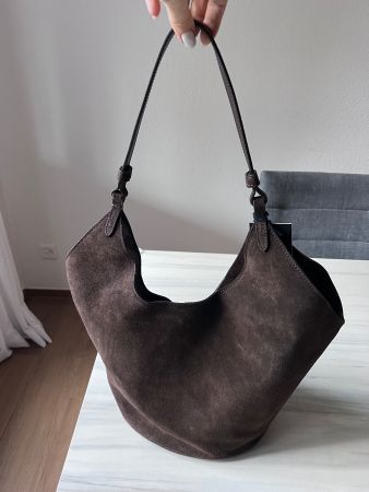 Neue braune Tasche (Shopper) aus Wildleder