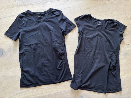 Two Black Maternity Shirts H&M Mama and C&A - Size S