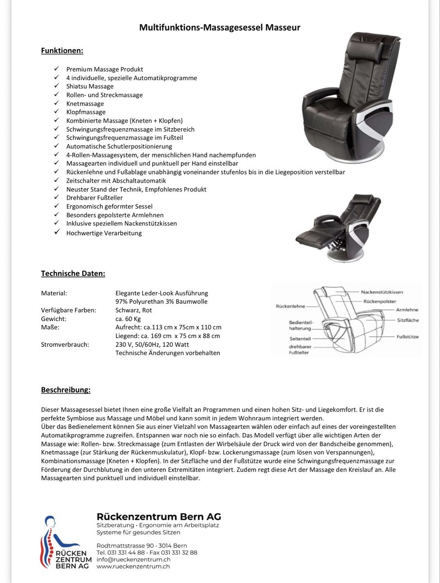 Poltrone: Massagesessel Relaxsessel – Nuovo (secondo la descrizione) da Gerlafingen venduto da HungerDiva 4