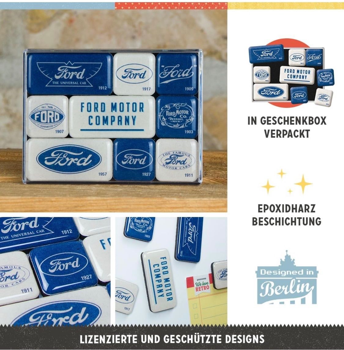 Magnete: Ford Logo Evolution Magnet Set 9teilig – Neu und originalverpackt aus Goldach von SSRConzept 2