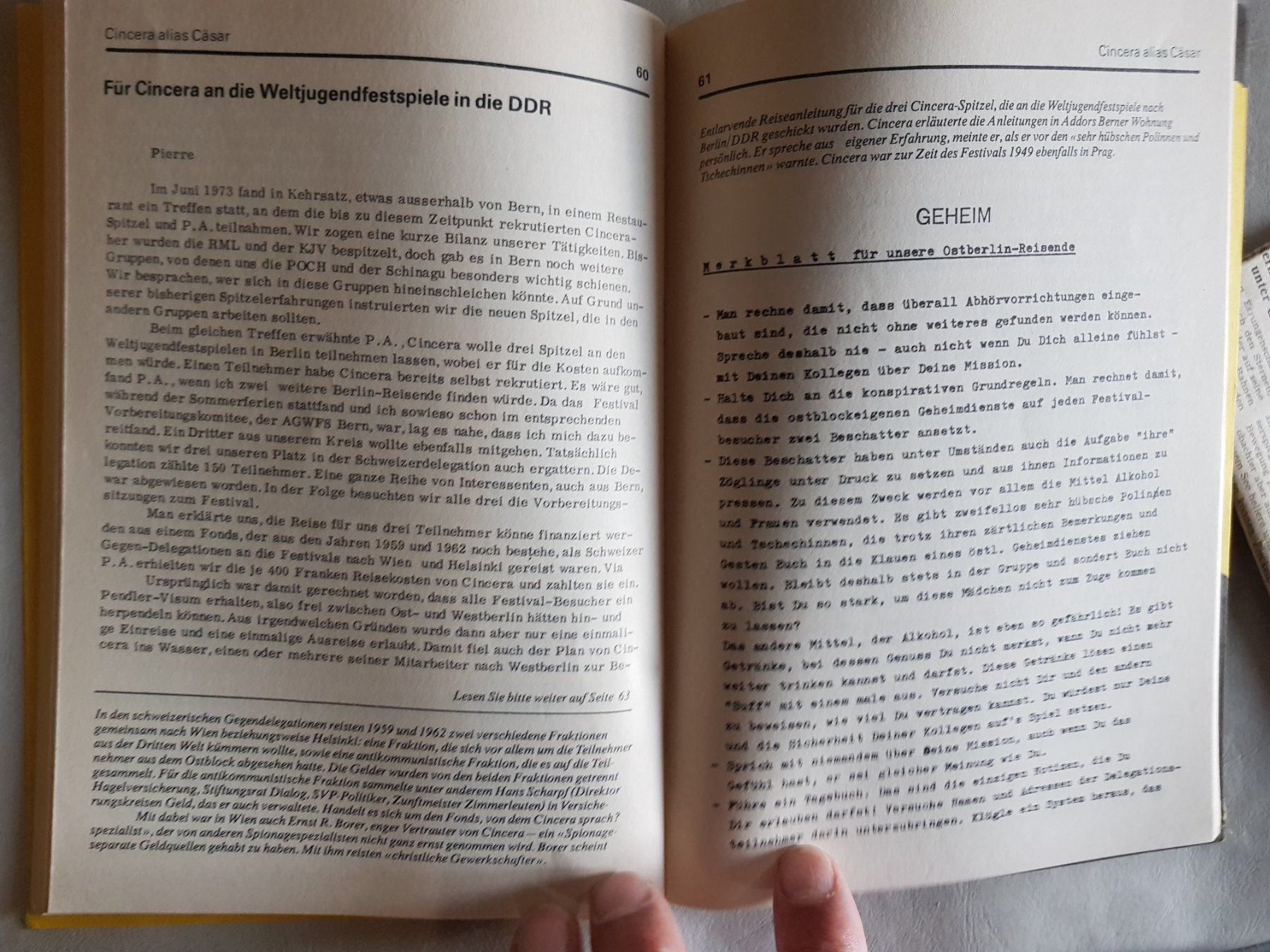 Libri: Cincera alias Cäsar - 1977 -  waren Cinceras Berner Spitzel – Usato da Walterswil BE venduto da Lonitti 4