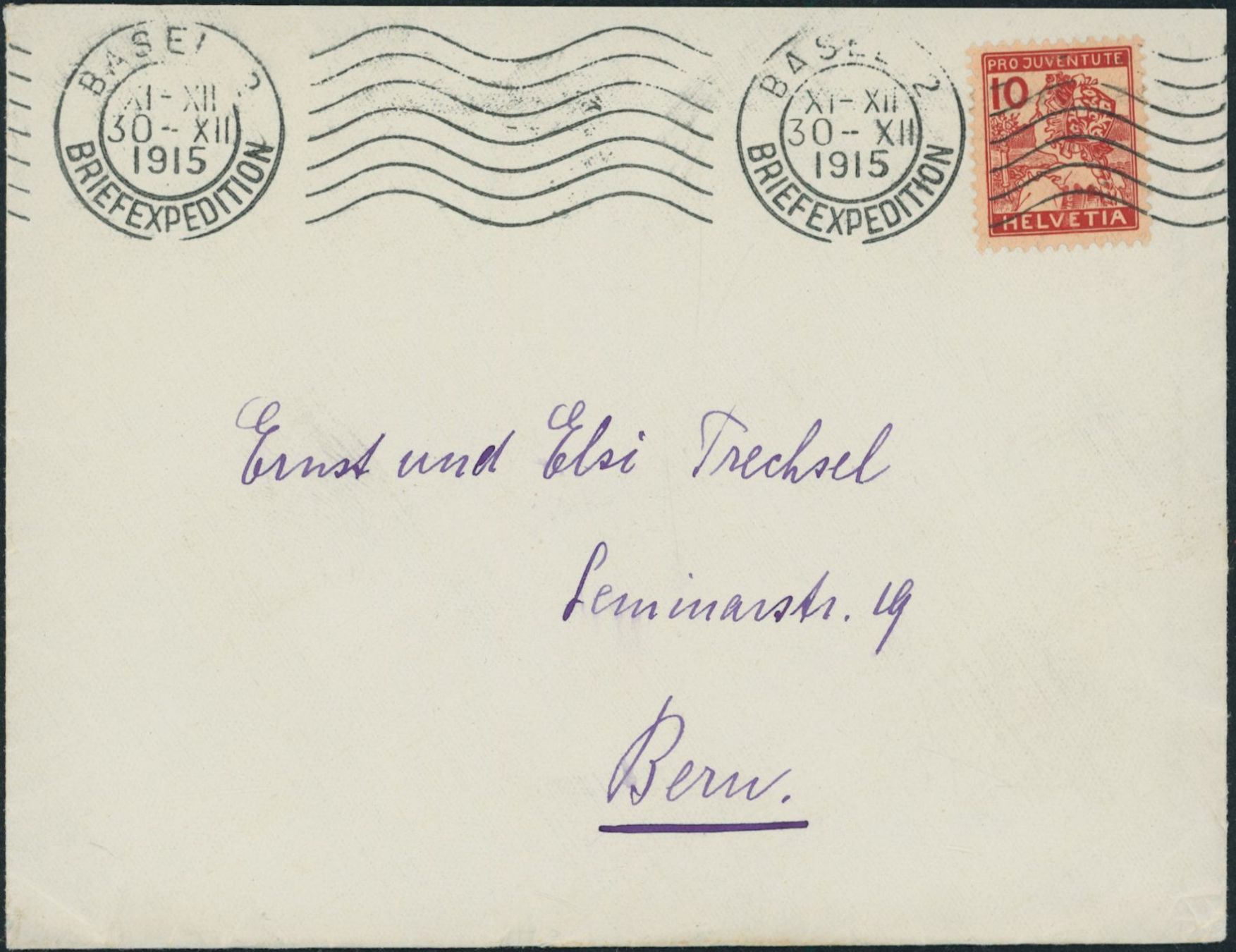 Tutti i francobolli: 1915 - Pro Juventute - "Luzernerli" - Brief - EF – Usato da Schindellegi venduto da leecollect