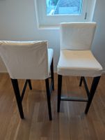 Barhocker weiss Stoffbezug 2 Stueck guter Zustand