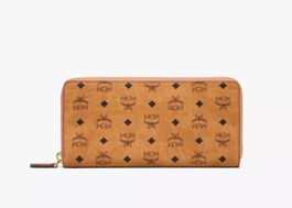 NEU MCM Portemonnaie Cognac Leder Damenbrieftasche Geldbörse