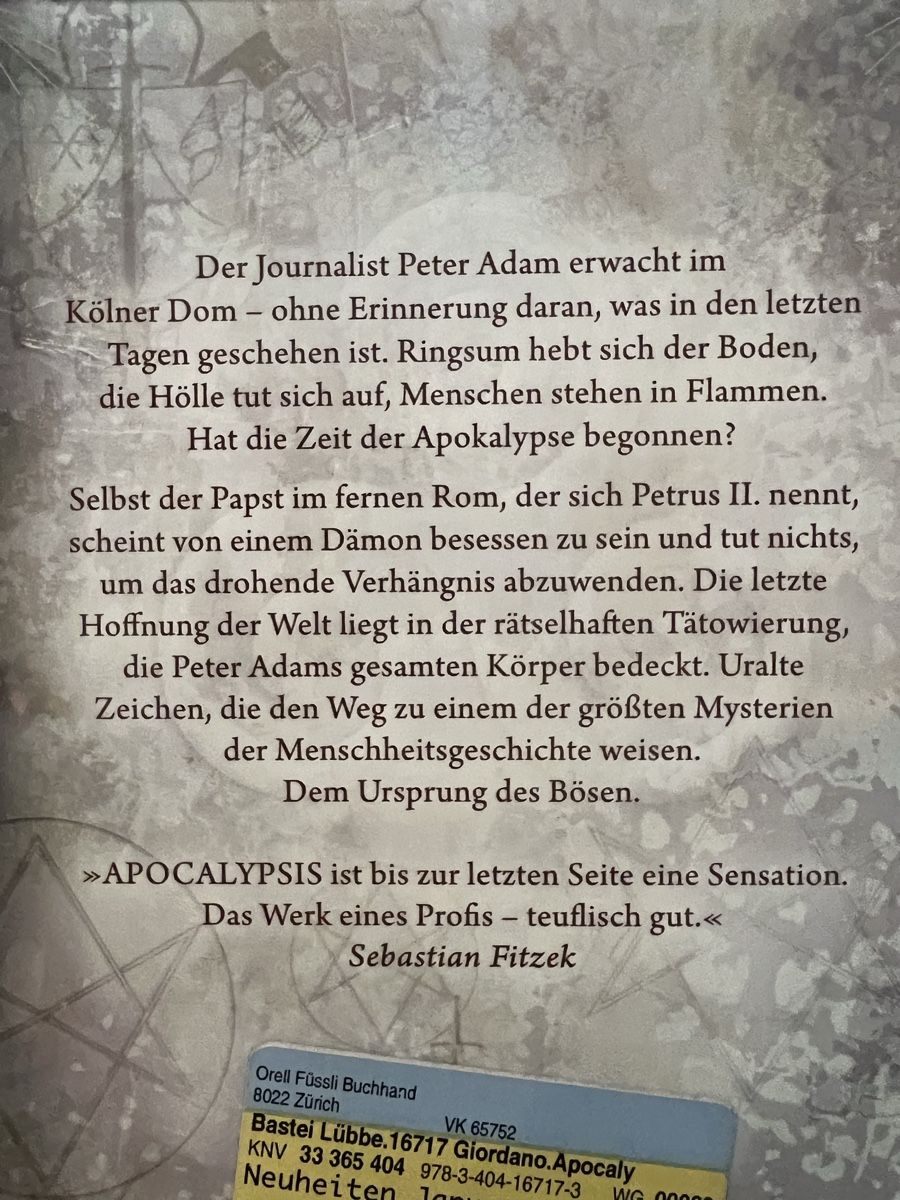 Bücher: Buchpacket Apocalypsis- Trilogie vom Mario Giordano – Gebraucht aus Uznach von Apuutze 3