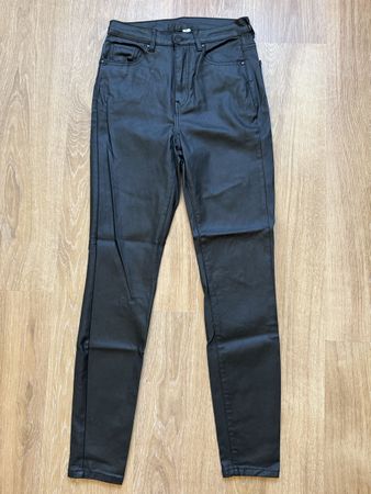 Pantalon slim similicuir vert kaki, t.36/S