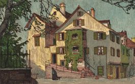 Alte Ansichtskarte Pfarrhaus St. Leonhard Basel, Top! 1928