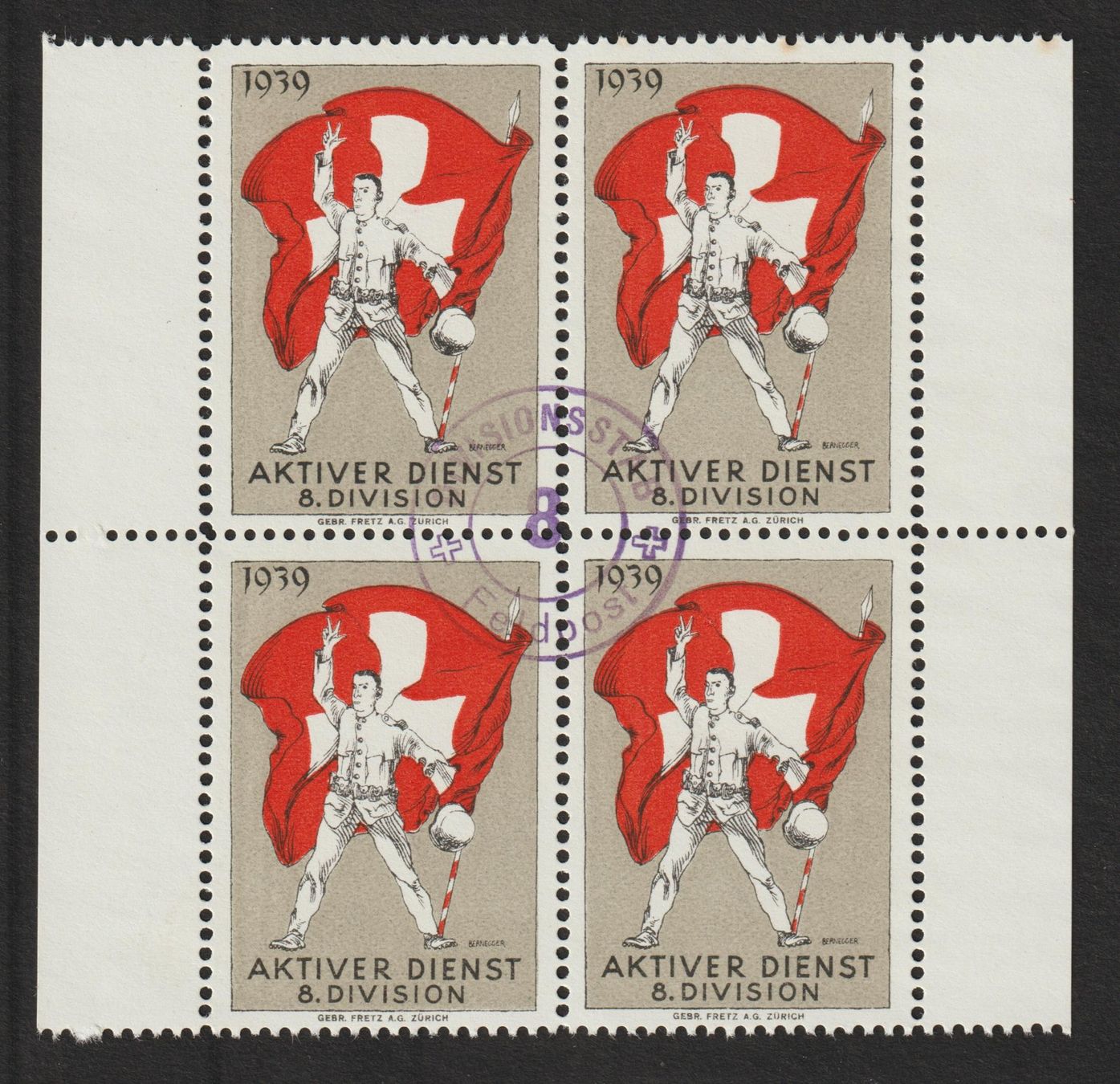 Alle Briefmarken: Kommandostäbe Nr. 82/1 Viererb. o – Gebraucht aus Siebnen von Fstaehli