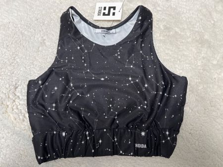 Brassière de sport noire Stroida, taille S, motif étoiles