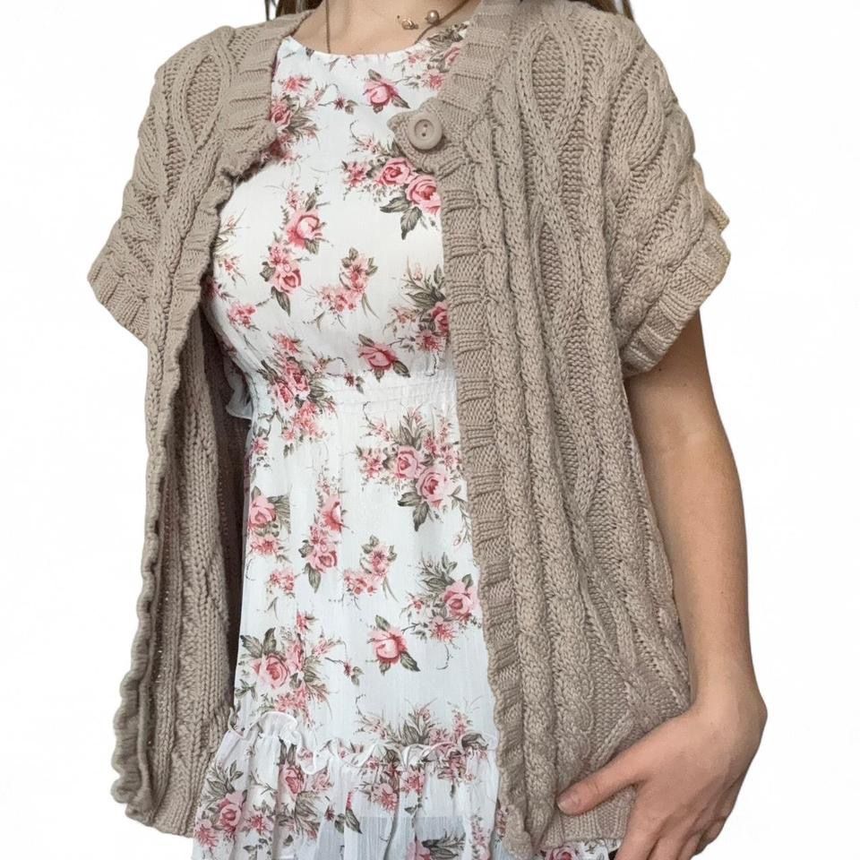 Bolero: Cream knitted cardigan with a button-up front, size L – Nuovo (secondo la descrizione) da Winterthur venduto da hachiscutecloset 2