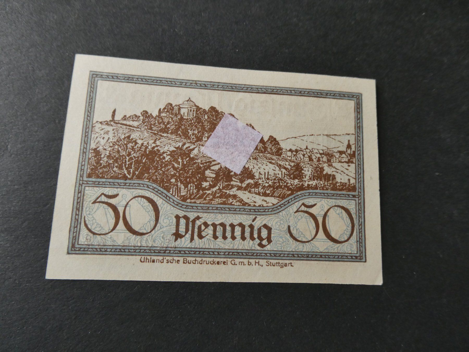 Banknoten: Dt. Reich, Cannstatt,  Notgeldschein – Gebraucht aus Hinterforst von Rohusri 1