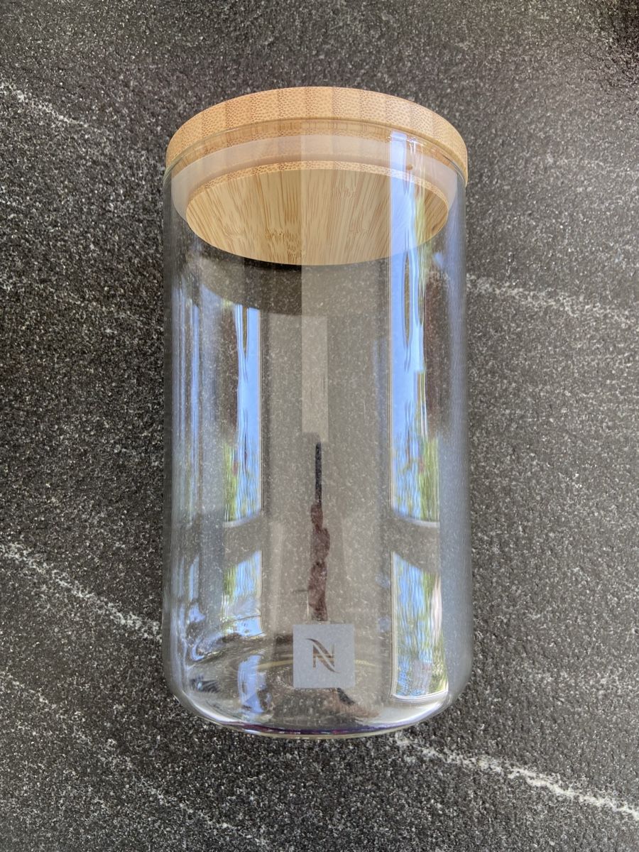 Nespresso Bicchieri: Nespresso Kapseldispenser / Vorratsglas, neu – Nuovo (secondo la descrizione) da Schwarzenburg venduto da Aha016